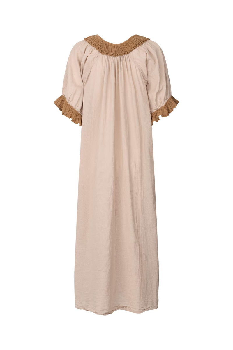 Dorothea - Cotton long angel dress I Caramel 4 - Rabens Saloner - DK