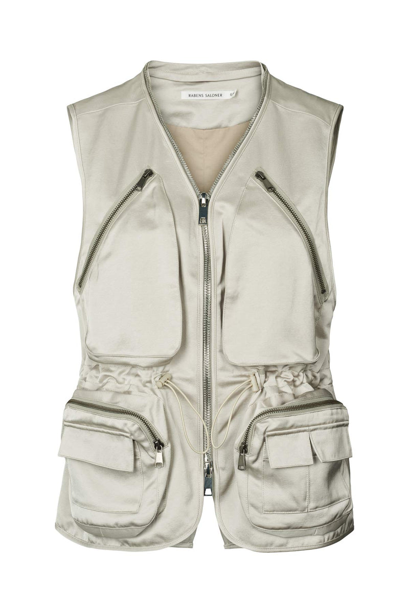 Palina - Techno drape vest I Oyster Oyster XS/S 3 - Rabens Saloner - DK