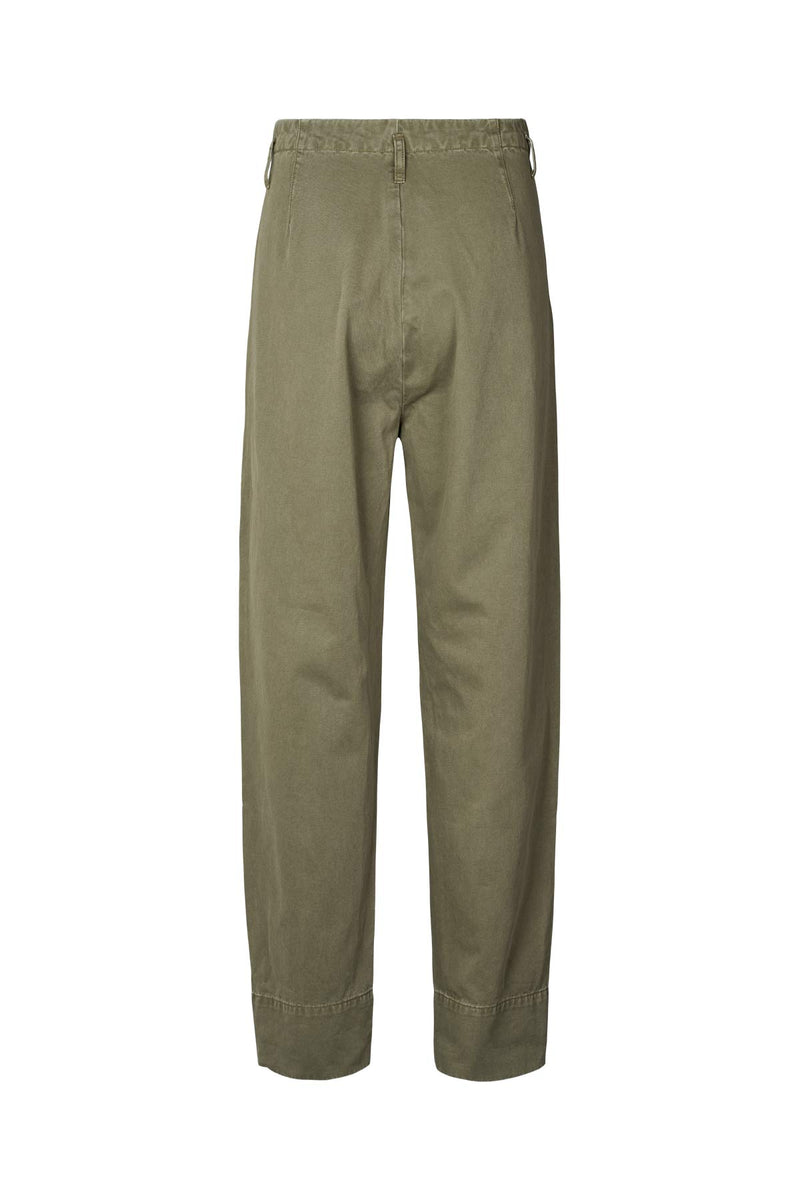 Raina - Canvas light pleat pant I Deep green 5 - Rabens Saloner - DK