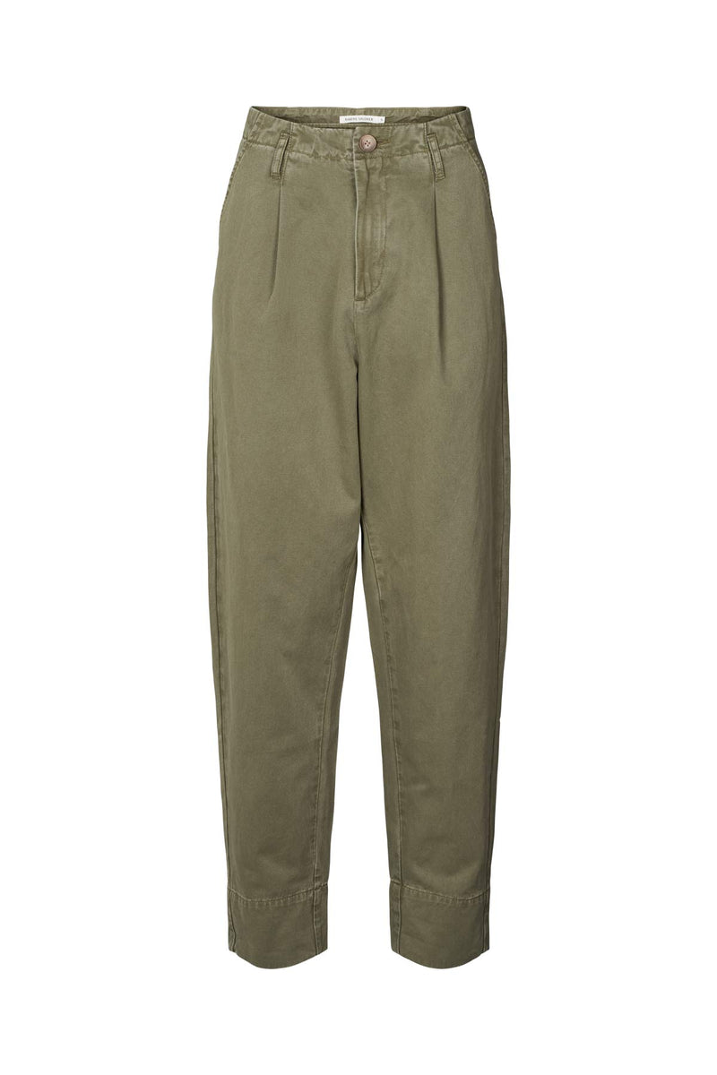 Raina - Canvas light pleat pant I Deep green Deep green XS 4 - Rabens Saloner - DK