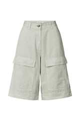 Pammi - Canvas light cargo pants I Grey cloud 8 - Rabens Saloner - DK