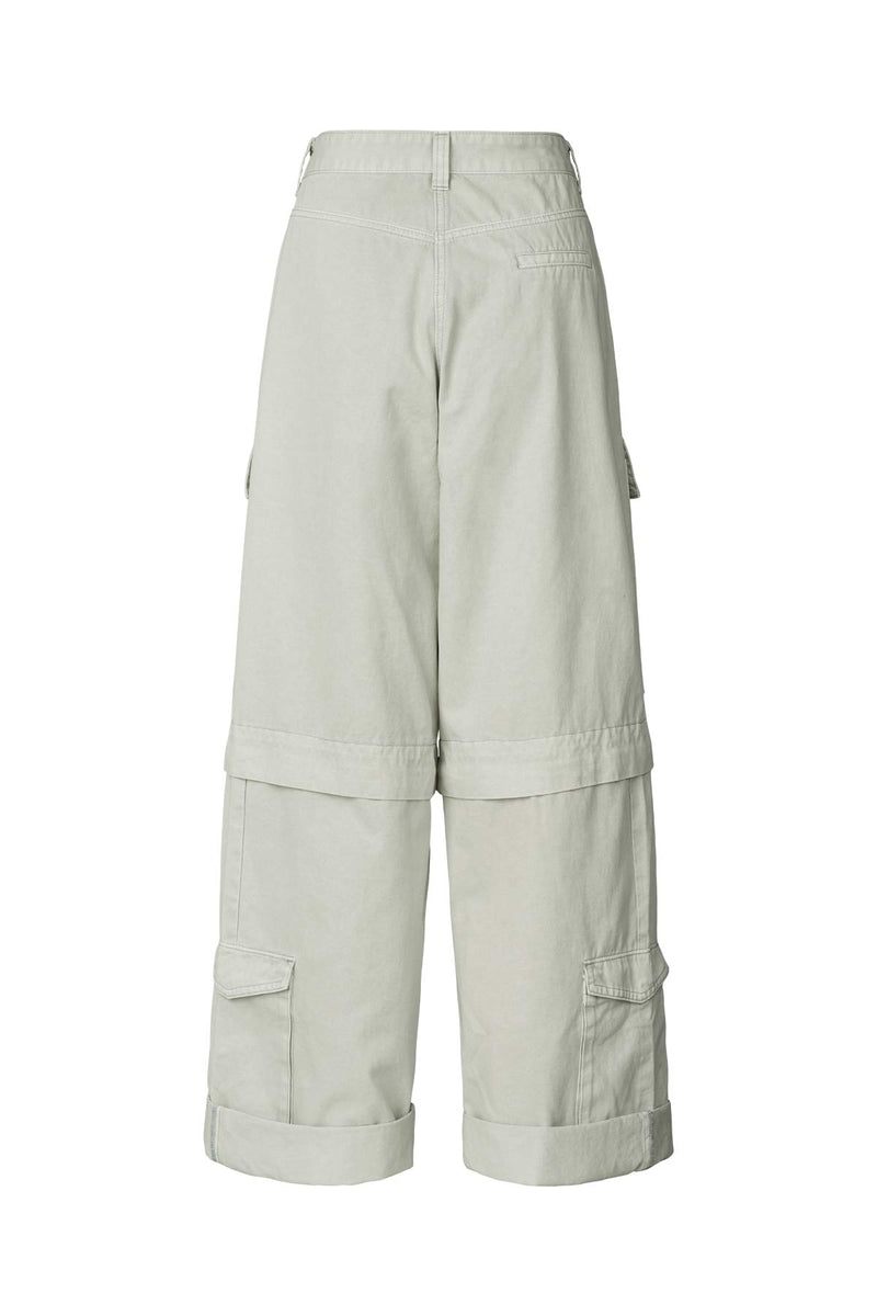 Pammi - Canvas light cargo pants I Grey cloud 7 - Rabens Saloner - DK