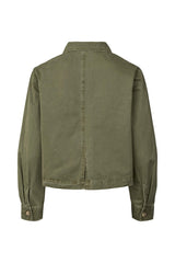 Neva - Canvas light short jacket I Deep green 2 - Rabens Saloner - DK