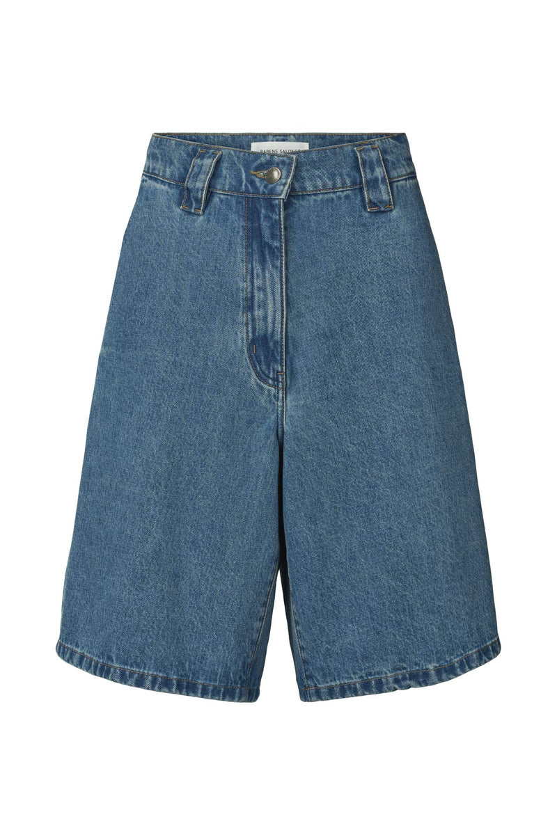 Raha - Denim wide shorts I Washed indigo Washed indigo XS 3 - Rabens Saloner - DK