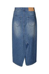 Ramone - Denim fitted skirt I Washed indigo 5 - Rabens Saloner - DK