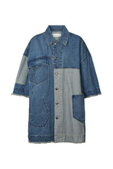 Oya - Denim kimono jacket I Washed indigo Washed indigo XS/S 4 - Rabens Saloner - DK