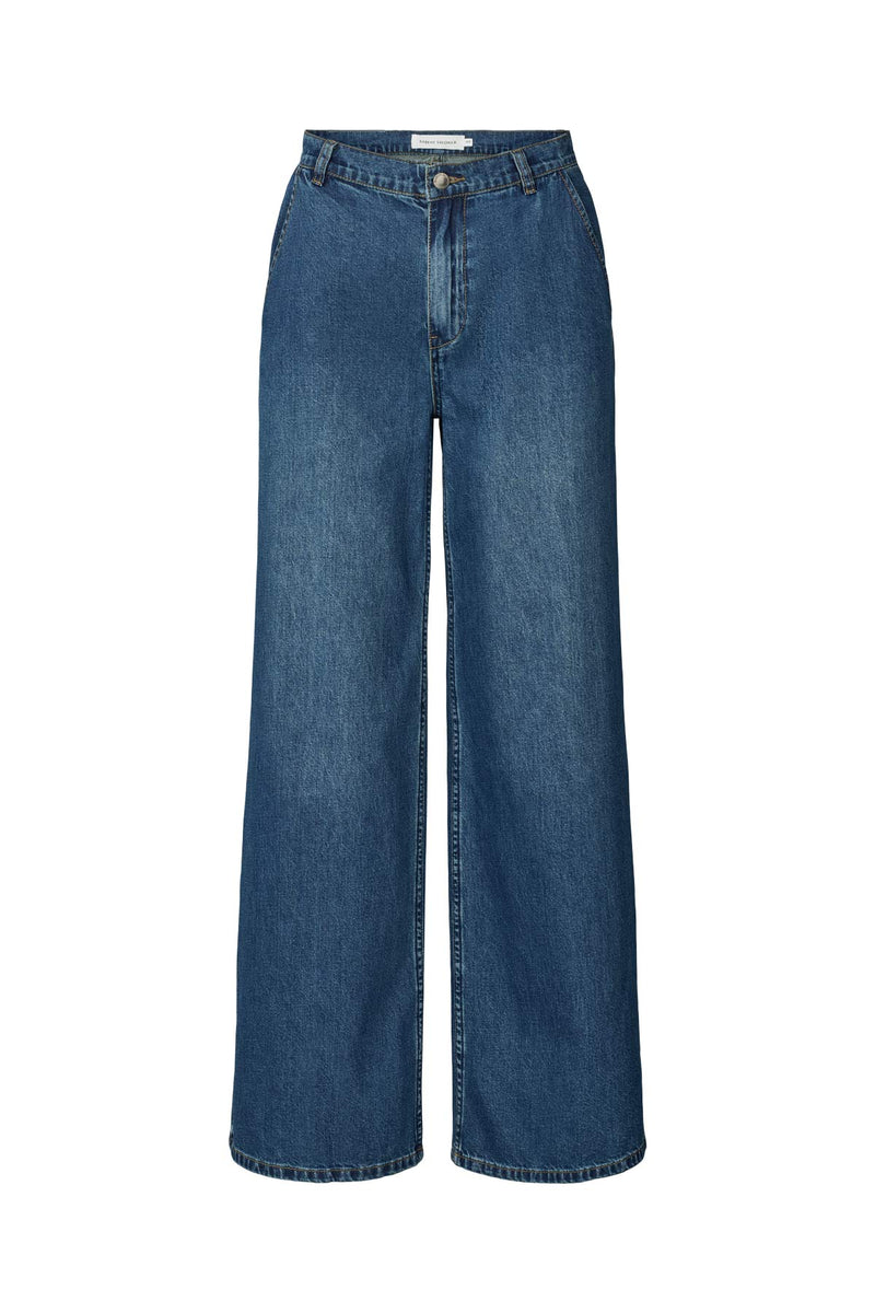 Inez - Soft denim pant I Washed indigo Washed indigo 25 4 - Rabens Saloner - DK