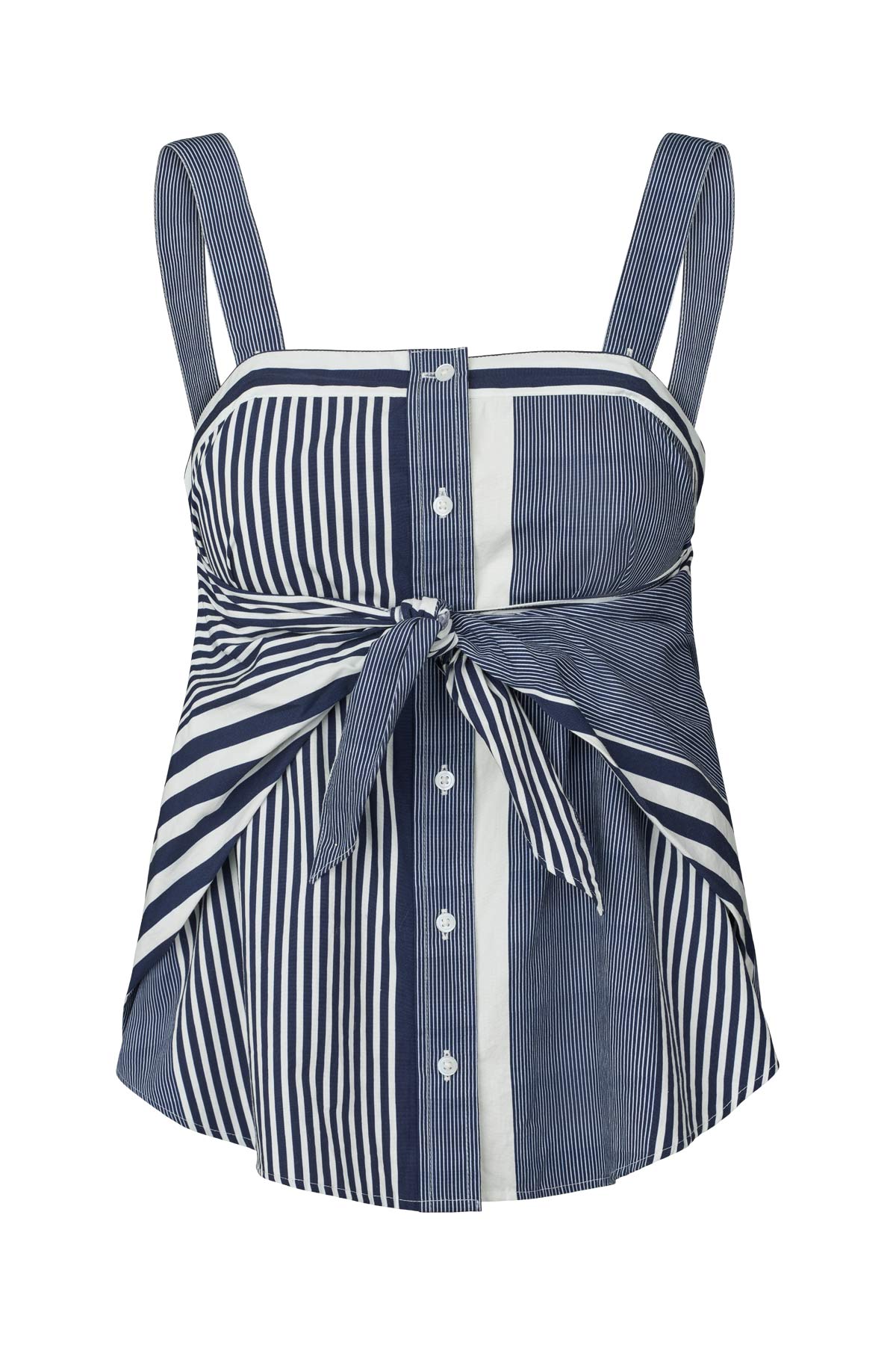 Bibs - Medley stripe tie front top I Navy stripe Navy stripe XS 1 - Rabens Saloner - DK
