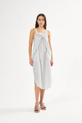 Bondie - Medley stripe tie front dress I Navy stripe 3 - Rabens Saloner - DK
