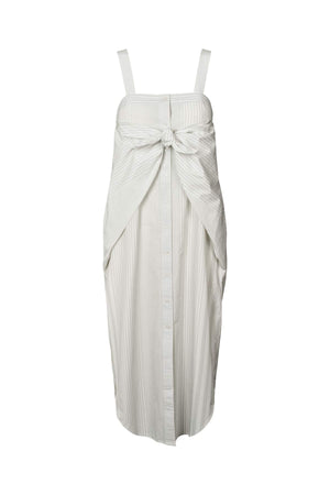 Bondie - Medley stripe tie front dress I Dirty chalk stripe Dirty chalk stripe XS 3 - Rabens Saloner - DK