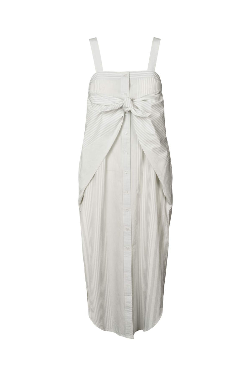 Bondie - Medley stripe tie front dress I Dirty chalk stripe Dirty chalk stripe XS 3 - Rabens Saloner - DK