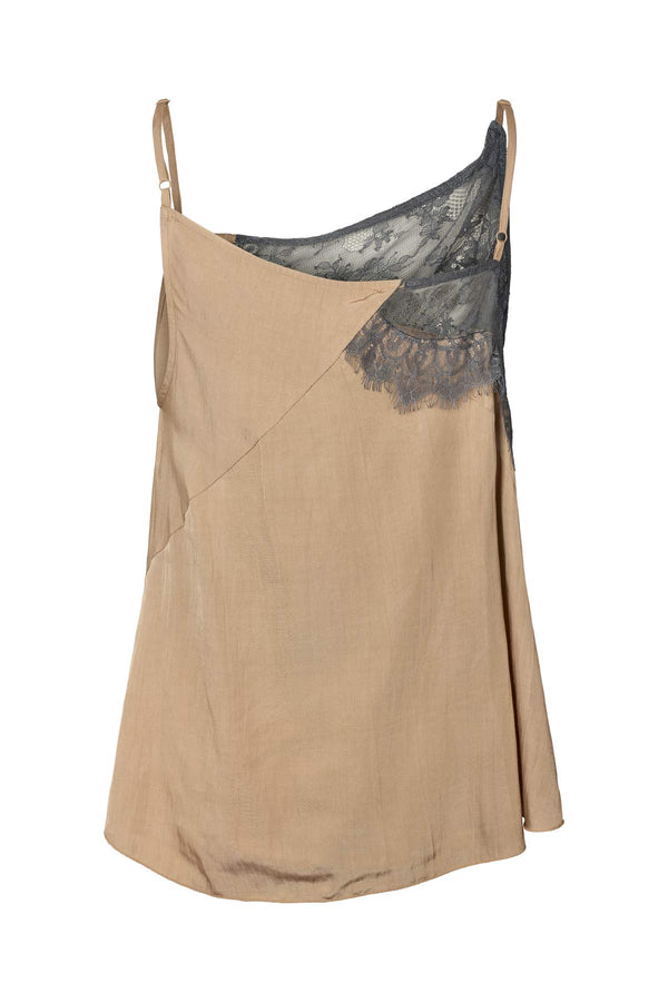 Blondie - Sheer lace camisole top I Tobacco combo 2 - Rabens Saloner - DK