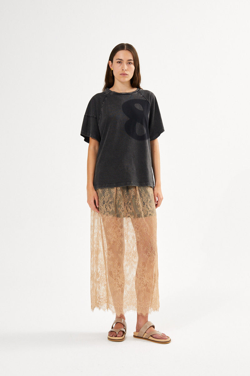 Blessing - Sheer lace skirt I Dark shadow combo 1 - Rabens Saloner - DK