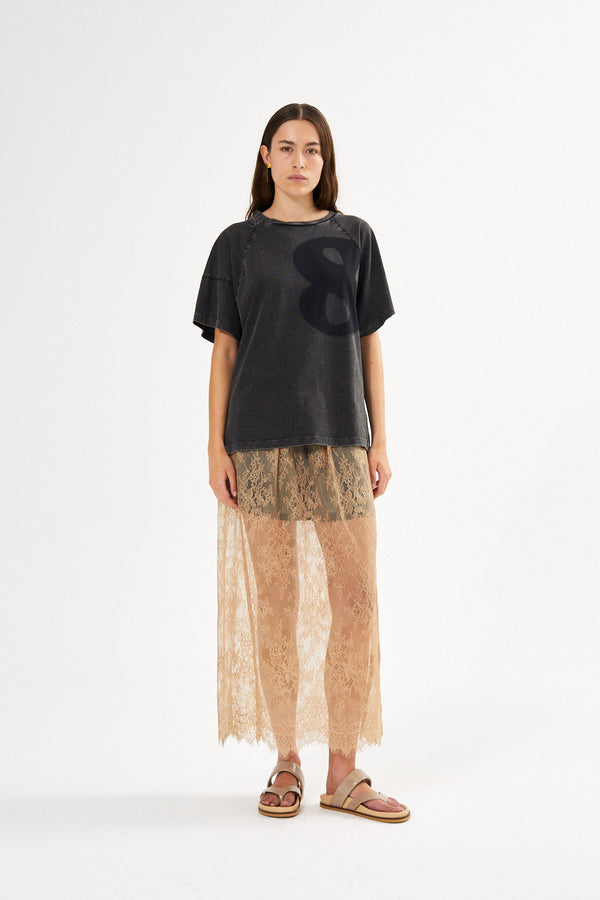 Blessing - Sheer lace skirt I Tobacco combo 1 - Rabens Saloner - DK
