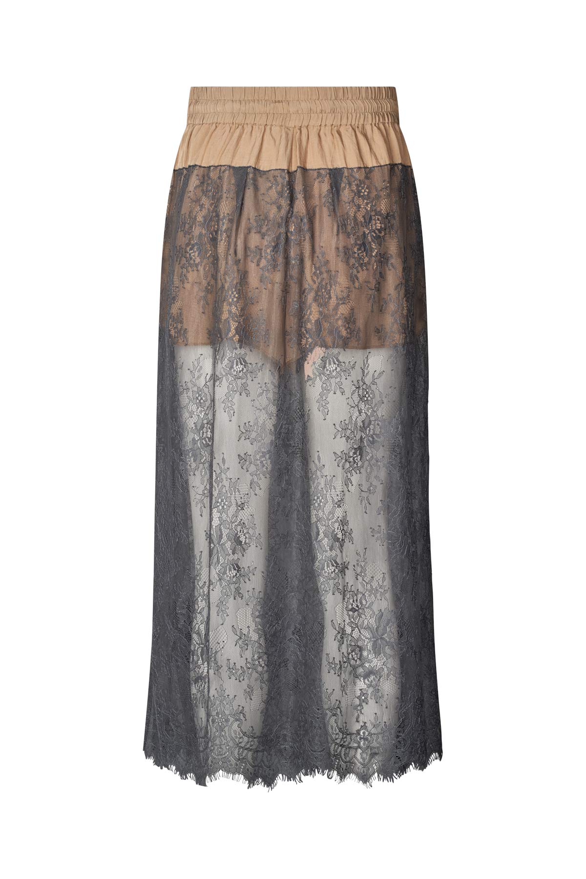 Blessing - Sheer lace skirt I Tobacco combo 2 - Rabens Saloner - DK