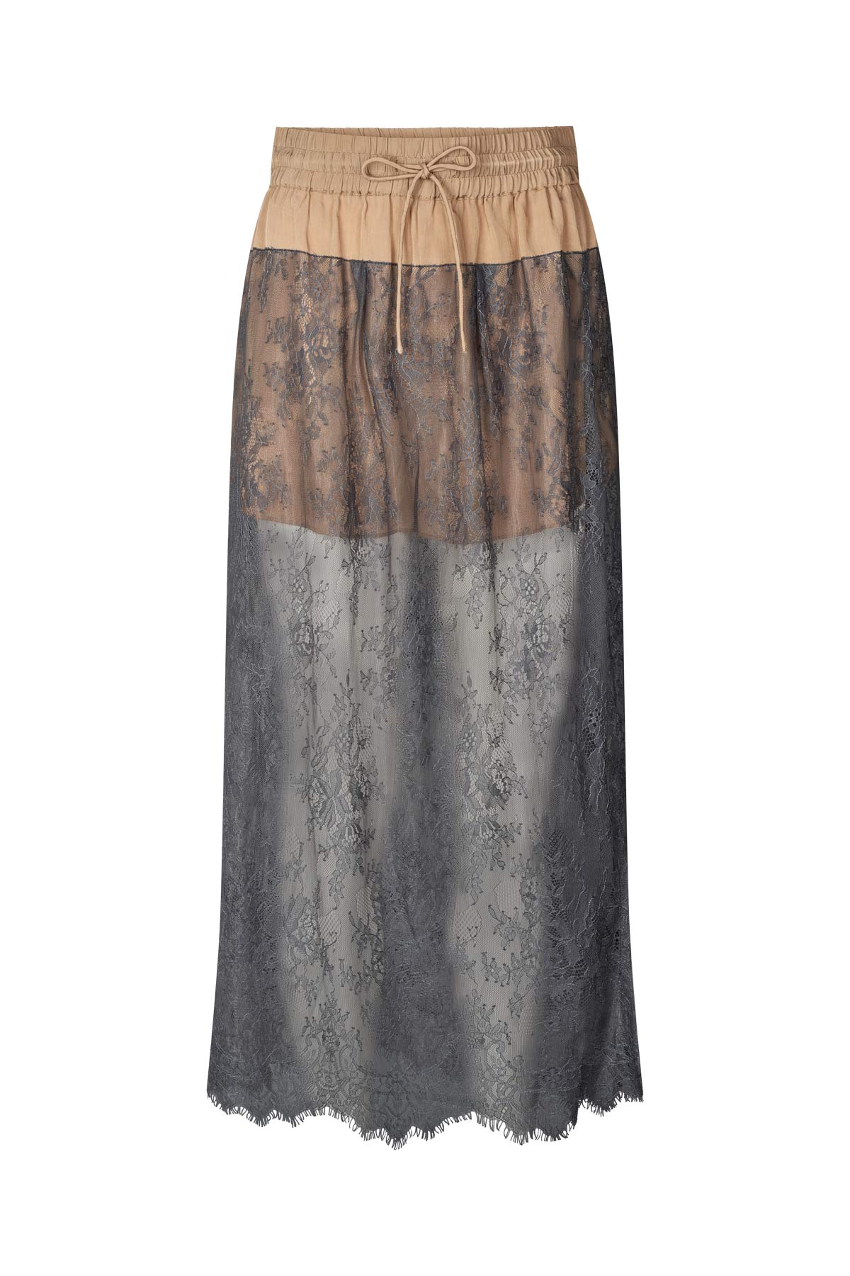 Blessing - Sheer lace skirt I Tobacco combo Tobacco combo XS 1 - Rabens Saloner - DK