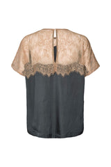 Buggi - Sheer lace t-shirt I Dark shadow combo 4 - Rabens Saloner - DK