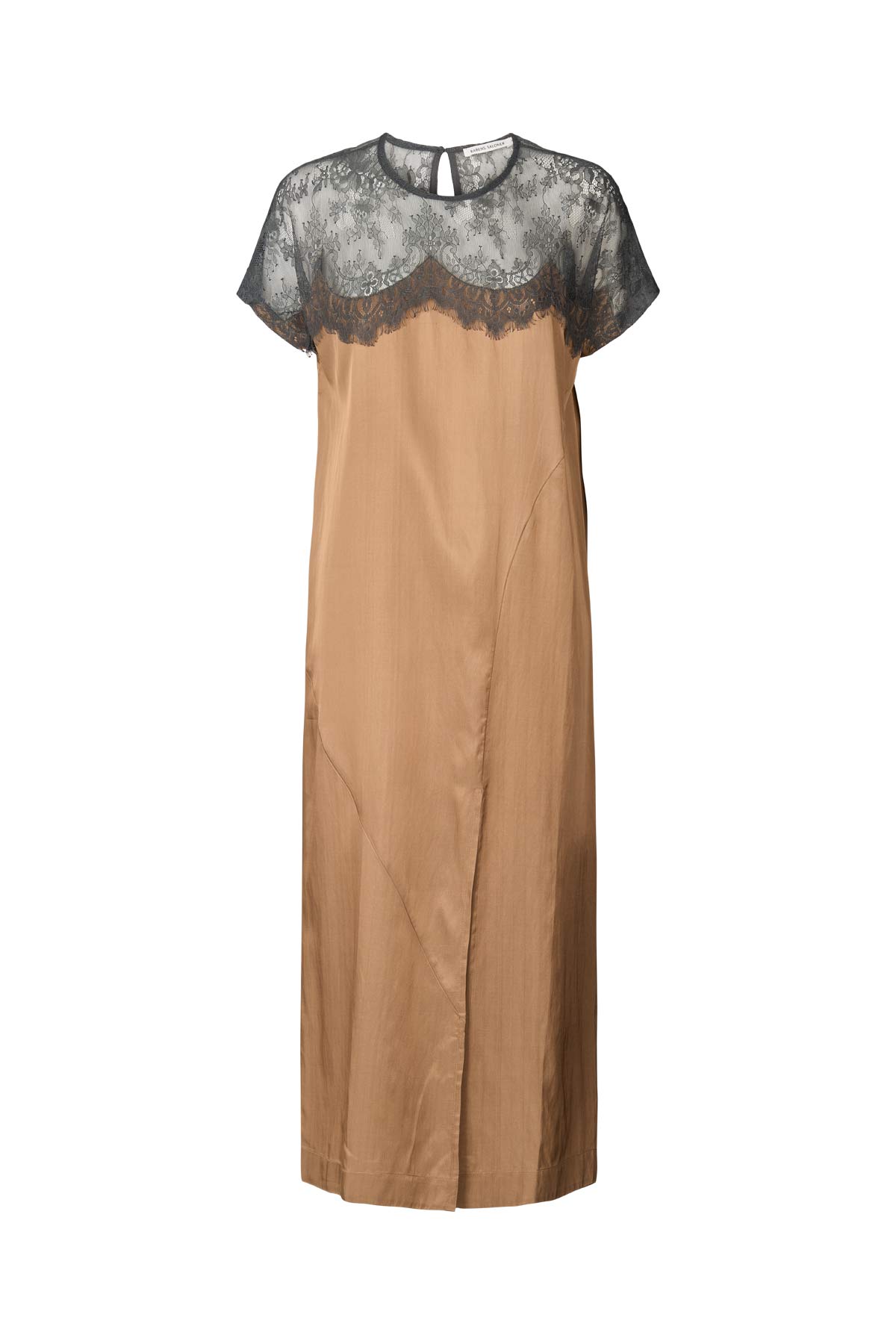 Botilla - Sheer lace t-shirt dress I Tobacco combo Tobacco combo XS/S 1 - Rabens Saloner - DK
