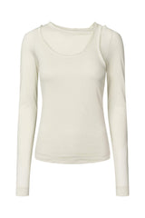 Destiny - Double jersey long sleeve top I Dirty chalk Dirty chalk XS 3 - Rabens Saloner - DK