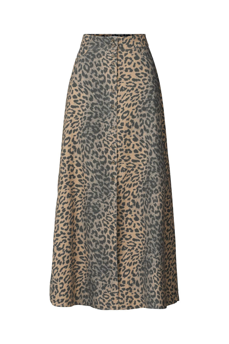 Natja - Leopard print button skirt I Leopard Leopard XS 3 - Rabens Saloner - DK