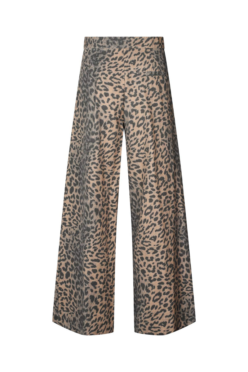 Inja - Leopard print wide leg pants I Leopard 4 - Rabens Saloner - DK