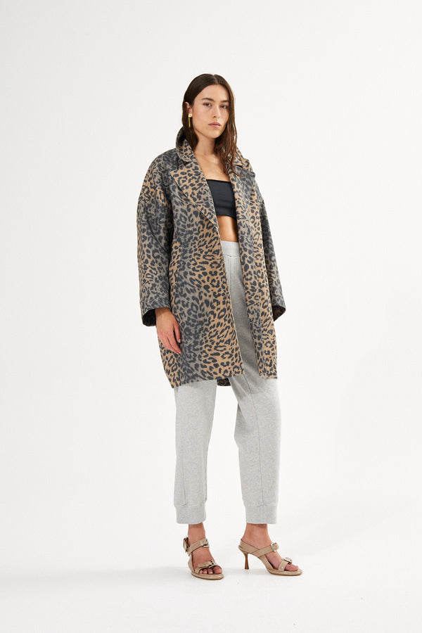 Jacqline - Leopard print oversize jacket I Leopard 1 - Rabens Saloner - DK