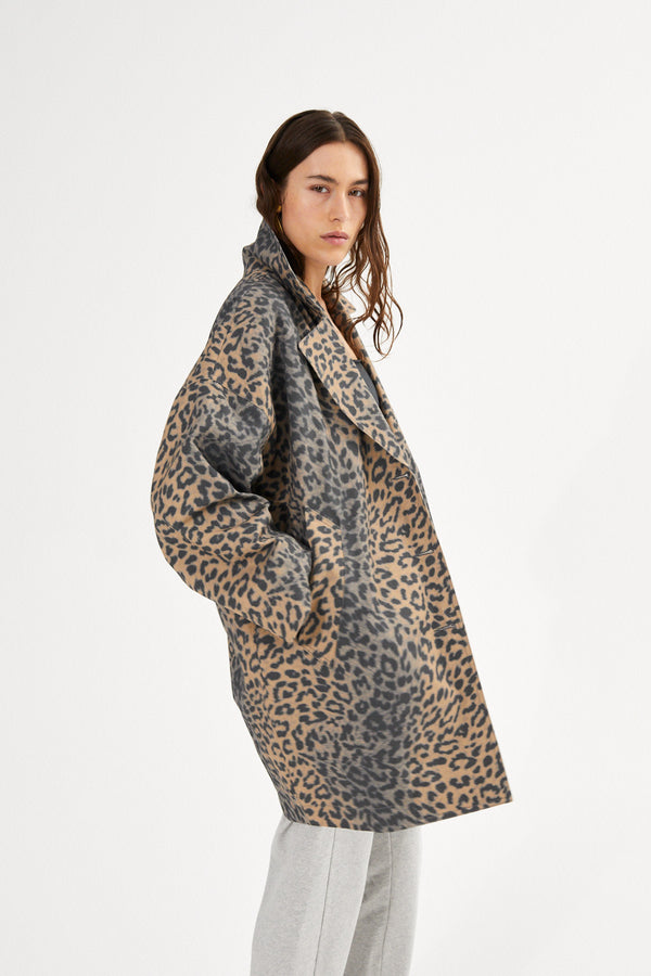 Jacqline - Leopard print oversize jacket I Leopard 2 - Rabens Saloner - DK