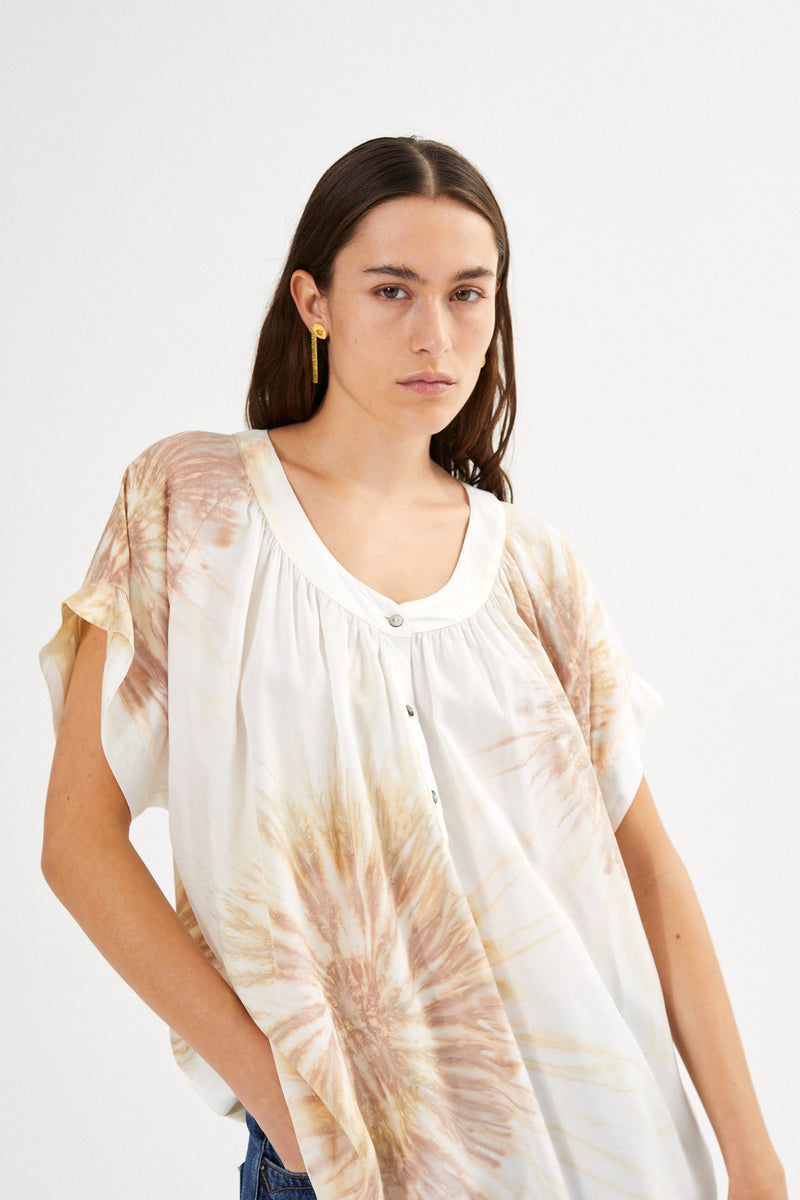 Jolin - Cartwheel blouse I Seashell combo 1 - Rabens Saloner - DK