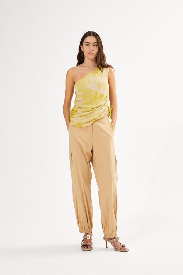 Ginna - Fusion one shoulder top I Lemon combo 1 - Rabens Saloner - DK