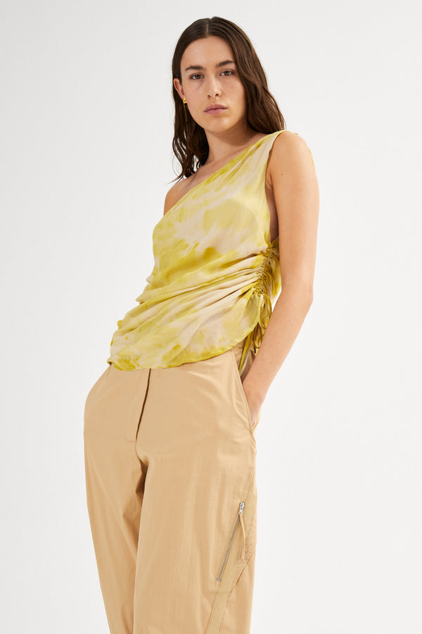 Ginna - Fusion one shoulder top I Lemon combo 2 - Rabens Saloner - DK