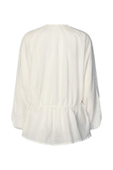 Corrie - Cotton voile deep V-neck top I White White XS/S 4 - Rabens Saloner - DK