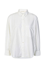 Djana - Poplin side gather shirt I White White XS 3 - Rabens Saloner - DK