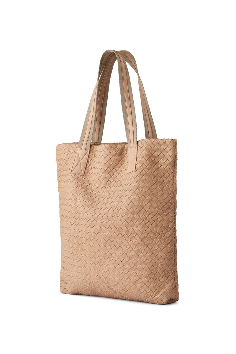 Cefora - Basket weave leather tote bag I Blush Blush O/S 1 - Rabens Saloner - DK