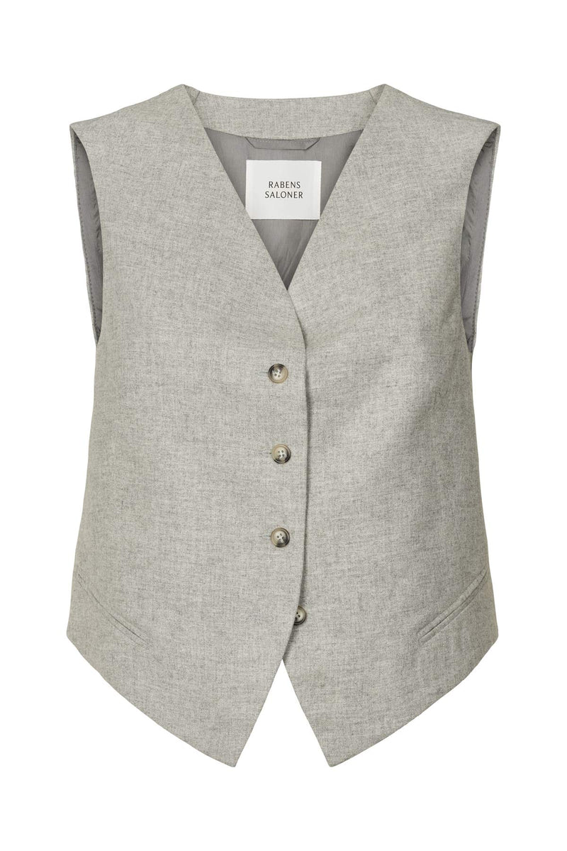 Favour - Drapy tailoring vest I Grey melange Grey melange XS 5 - Rabens Saloner - DK