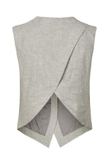 Favour - Drapy tailoring vest I Grey melange 6 - Rabens Saloner - DK