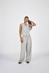 Everdeen - Drapy tailoring relaxed pants I Grey melange 3 - Rabens Saloner - DK