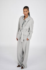 Everdeen - Drapy tailoring relaxed pants I Grey melange 6 - Rabens Saloner - DK