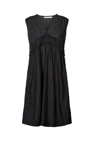 Hyben - Cotton short dress I Black Black XS 1 - Rabens Saloner - DK
