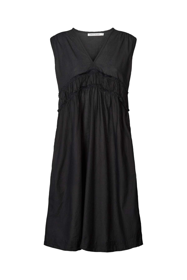 Hyben - Cotton short dress I Black Black XS 1 - Rabens Saloner - DK