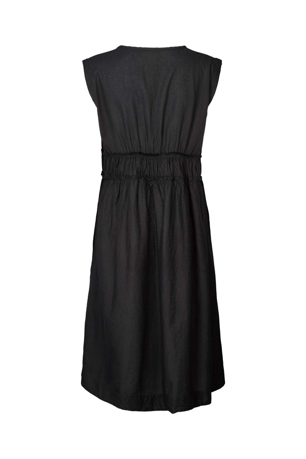 Hyben - Cotton short dress I Black 2 - Rabens Saloner - DK