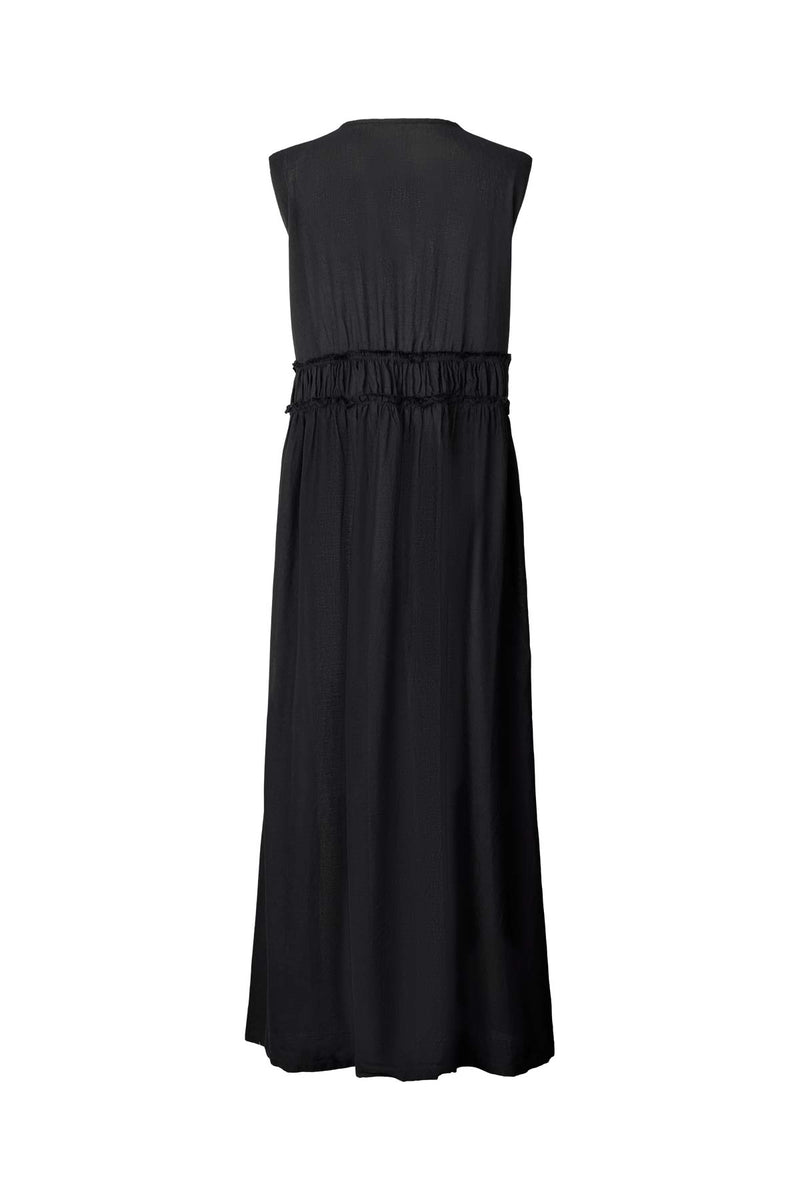 Harmonie - Cotton long dress I Black 3 - Rabens Saloner - DK