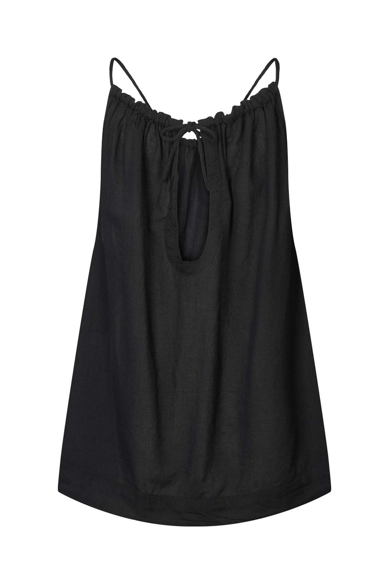 Hoda - Cotton halter top I Black 2 - Rabens Saloner - DK