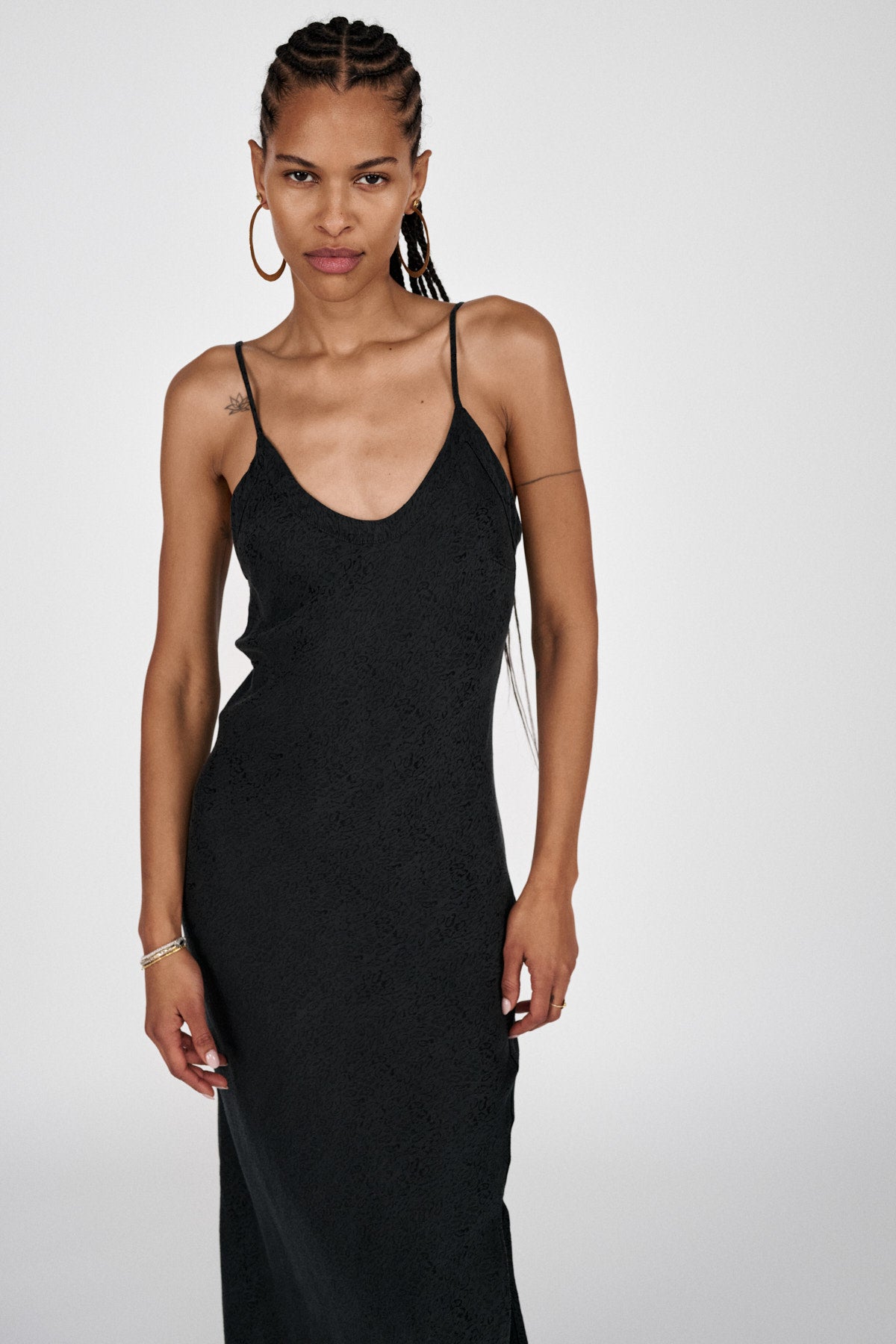 Glorie - Cluster jacquard bias dress I Black 1 - Rabens Saloner - DK