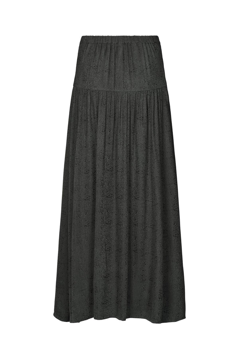 Gusta - Cluster jacquard zip skirt I Black 6 - Rabens Saloner - DK