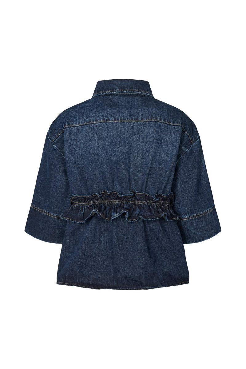 Paige - Denim shirt jacket I Dark washed indigo 6 - Rabens Saloner - DK