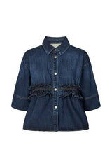 Paige - Denim shirt jacket I Dark washed indigo Dark washed indigo XS 5 - Rabens Saloner - DK