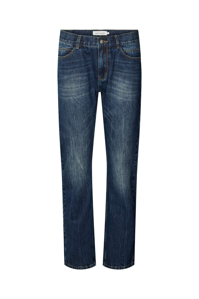 Fine - Denim cropped pants I Dark washed indigo Dark washed indigo 25 6 - Rabens Saloner - DK