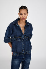 Fine - Denim cropped pants I Dark washed indigo 5 - Rabens Saloner - DK
