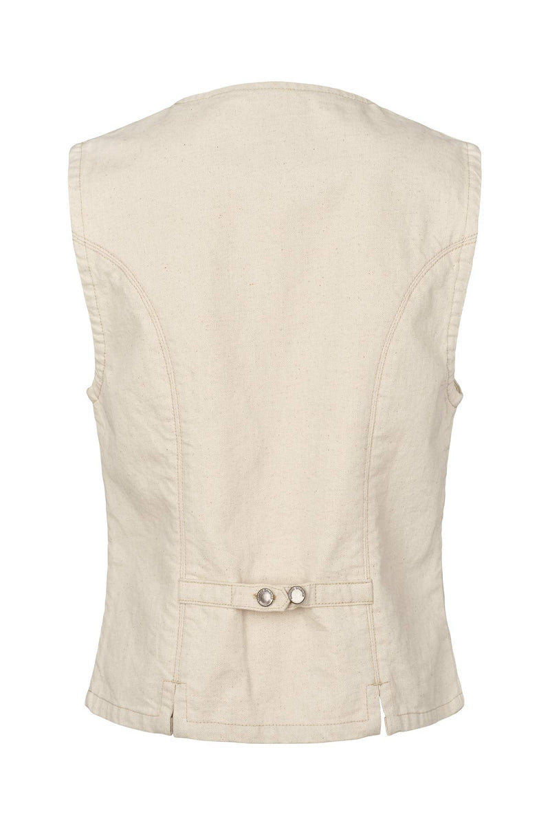 Banu - Denim ecru vest I Ecru 4 - Rabens Saloner - DK