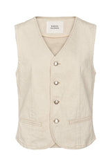 Banu - Denim ecru vest I Ecru Ecru XS 3 - Rabens Saloner - DK